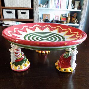 House of Lloyd 2001 Christmas Around the World Jingle Candy Dish/Cake Stand